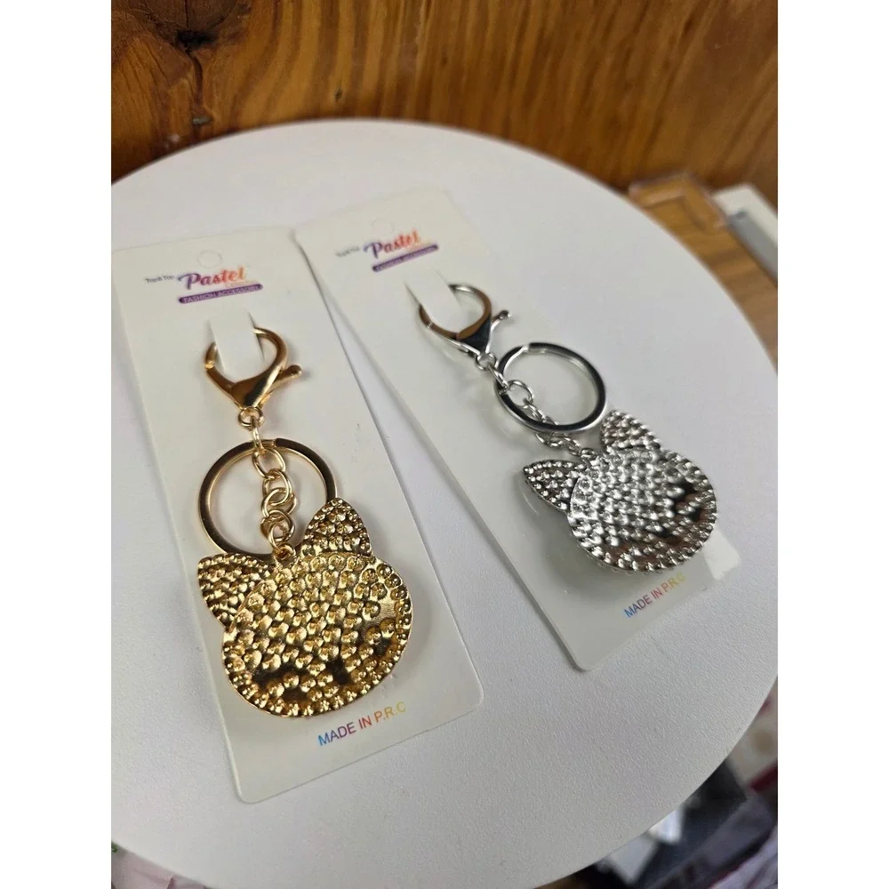 Pastel Collection Fox Bag Charm Key Chain OS Gold Silver NEW Pearl Rhinestone